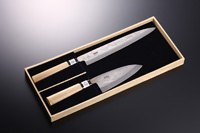 梨地「柳刃」セット 柳刃240mm+出刃135mm+専用ラッピング