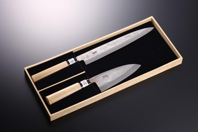 梨地「柳刃」セット 柳刃240mm+出刃135mm+専用ラッピング