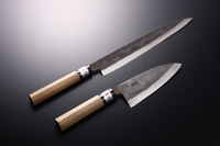 梨地「柳刃」セット 柳刃240mm+出刃135mm+専用ラッピング