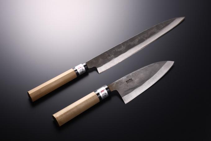 梨地「柳刃」セット 柳刃240mm+出刃135mm+専用ラッピング