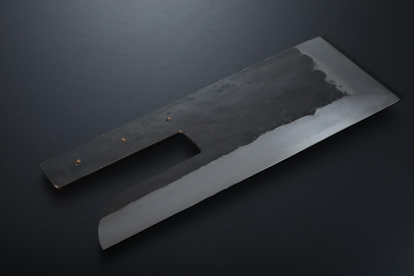 その他の包丁 麺切包丁黒打ち片刃(柄なし)