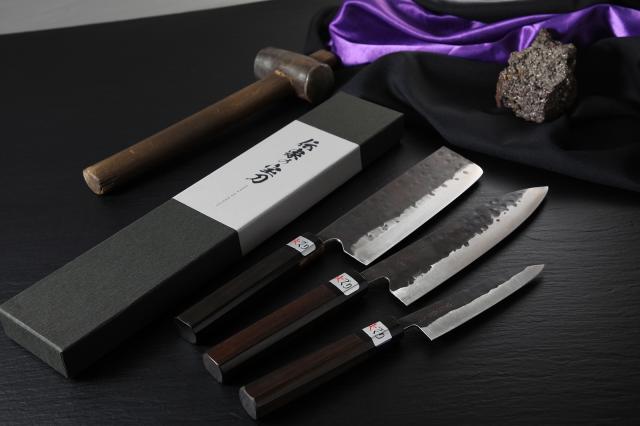 牛刀包丁 伝家の宝刀 黒檀柄 3本セット